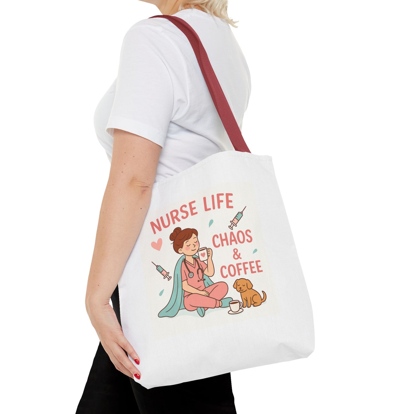 Nurse Life Tote Bag - Chaos & Coffee, Nursing Gift, Healthcare Tote, Nurse Appreciation, Funny Nurse Bag