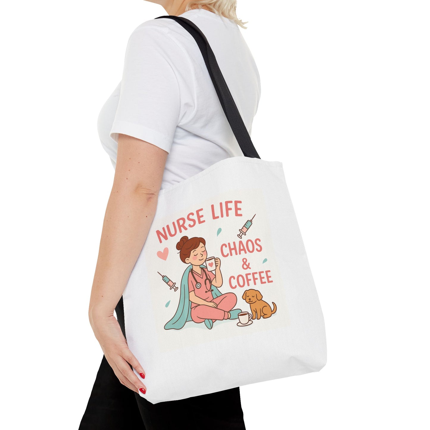Nurse Life Tote Bag - Chaos & Coffee, Nursing Gift, Healthcare Tote, Nurse Appreciation, Funny Nurse Bag
